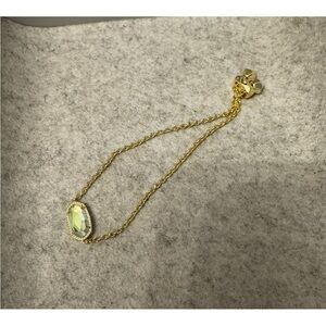 Kendra Scott Gold Chain Bracelet with Green Gemstone worn once